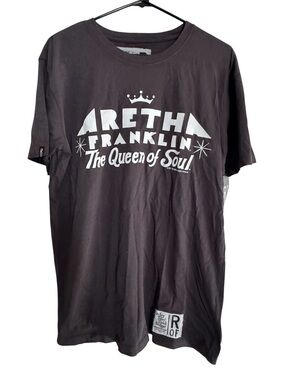Aretha Franklin 'The Queen of Soul' Gray Graphic T-Shirt NWT MINT R&B